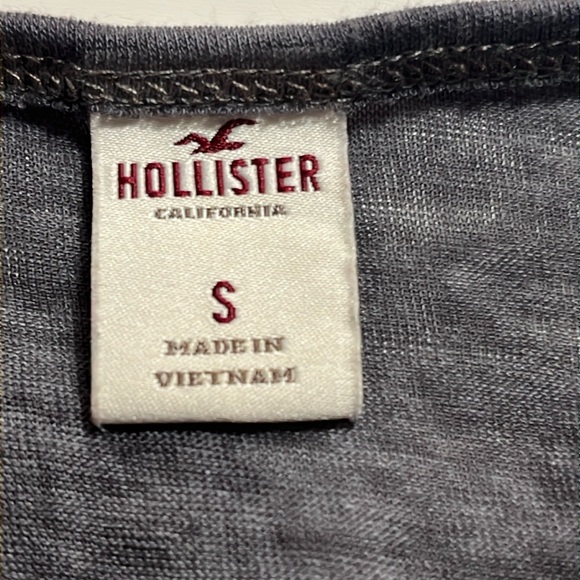 EUC Hollister Tank Top- Grey Sheer peplum hem Sz S - Picture 9 of 12